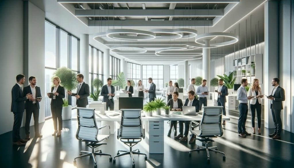 een management room met deelnemers aan de Ai sessie van AI personeelstraining