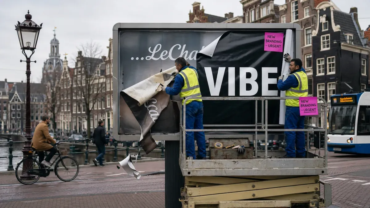 Le Chat is nu Vibe - billboard changes in Amsterdam