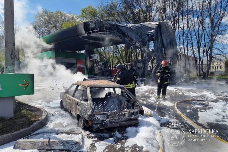 Drohnenangriff auf Charkiw: Vier Tankstellen getroffen, sechs Menschen verletzt