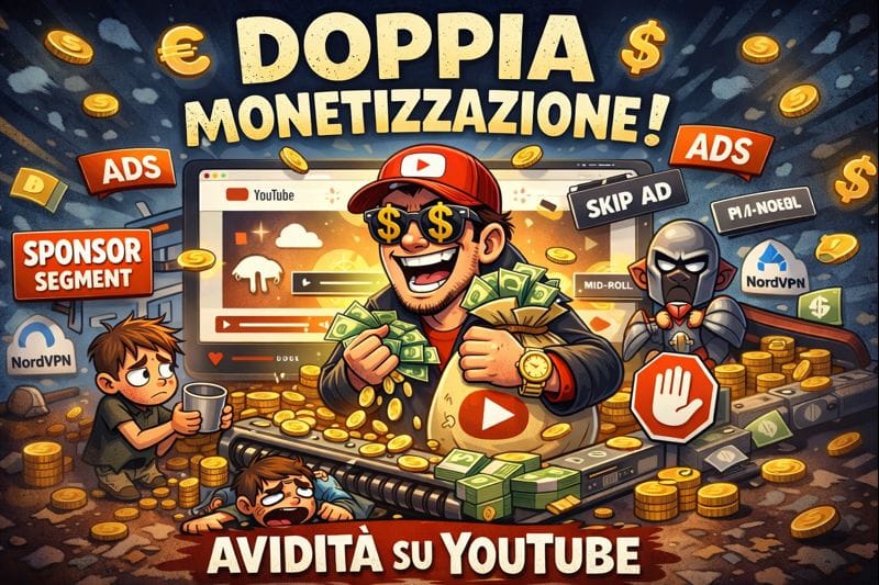 L'Ingordigia Digitale: Perché la "Doppia Monetizzazione" su YouTube è da Caini (e vi spiego secondo me perché)