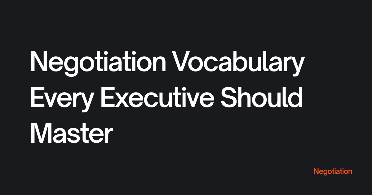 Negotiation Vocabulary Every Executive Should Master Feature image