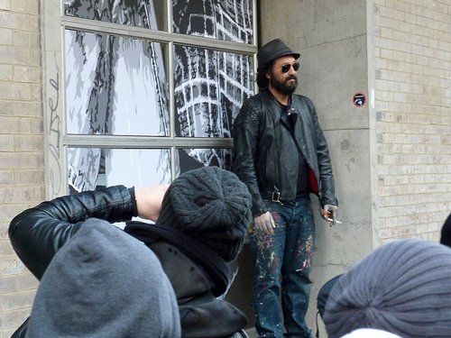 Thierry Guetta aka Mr. Brainwash at the Meatpacking District in NYC during his Icons Show in 2010. Photo by [Rich Drogpa
