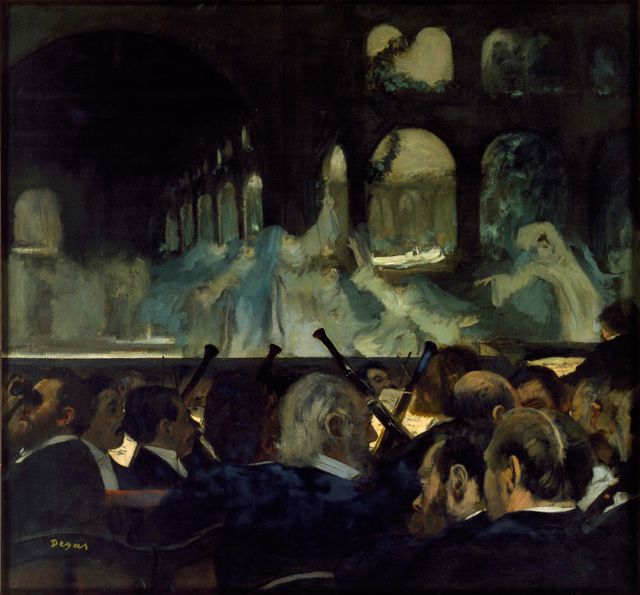 Edgar Degas: Ballet Scene from Meyerbeer’s Opera ‘Robert le Diable’, 1876. Oil on canvas, 76.6 x 81.3 cm. Victoria & Albert Museum, London. Image copyright V&A Images / Victoria and Albert Museum, London