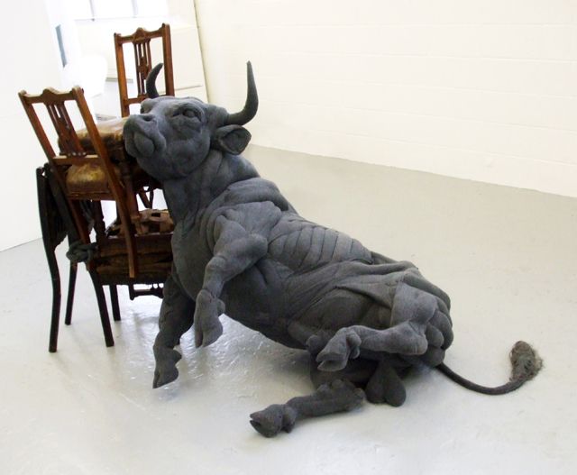 Dorcas Casey (Bursary), Bull, hand stitched fabric, furniture and mixed media, 2013