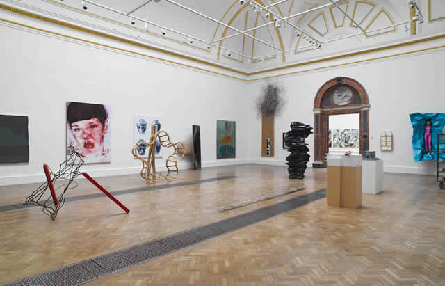 Installation view of the Lecture Room in progress. Courtesy Lisa Milroy and Alan Cristea Gallery. Photo: John Bodkin