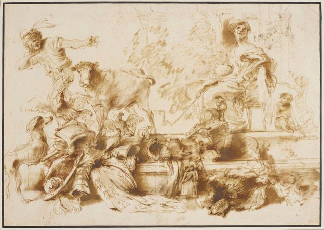 Circe with the companions of Odysseus transformed into animals, c.1650-5. Royal Collection Trust/© Her Majesty Queen Elizabeth II 2013 circe