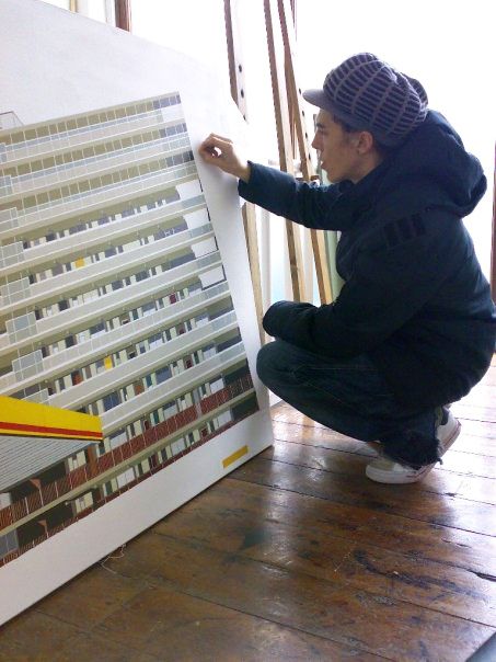 Artist Louise Champion creating Heygate Artist Louise Champion creating Heygate