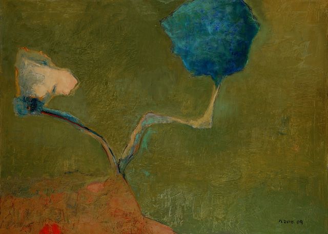 Martha Zuik: La conversación/Conversation. Óleo / Oil 2009. 90 x 120 cm. / 35.43 x 47.24 in. © Martha Zuik