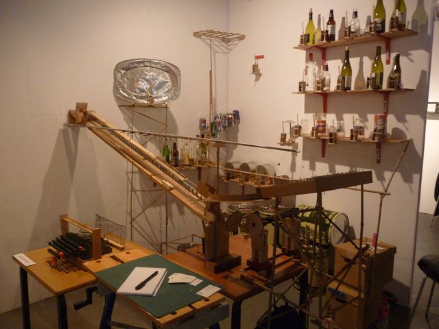 A typewriter that drums bottles by Xiaofei Dyson – an interactive installation that invites young and adults to play xiaofei dyson