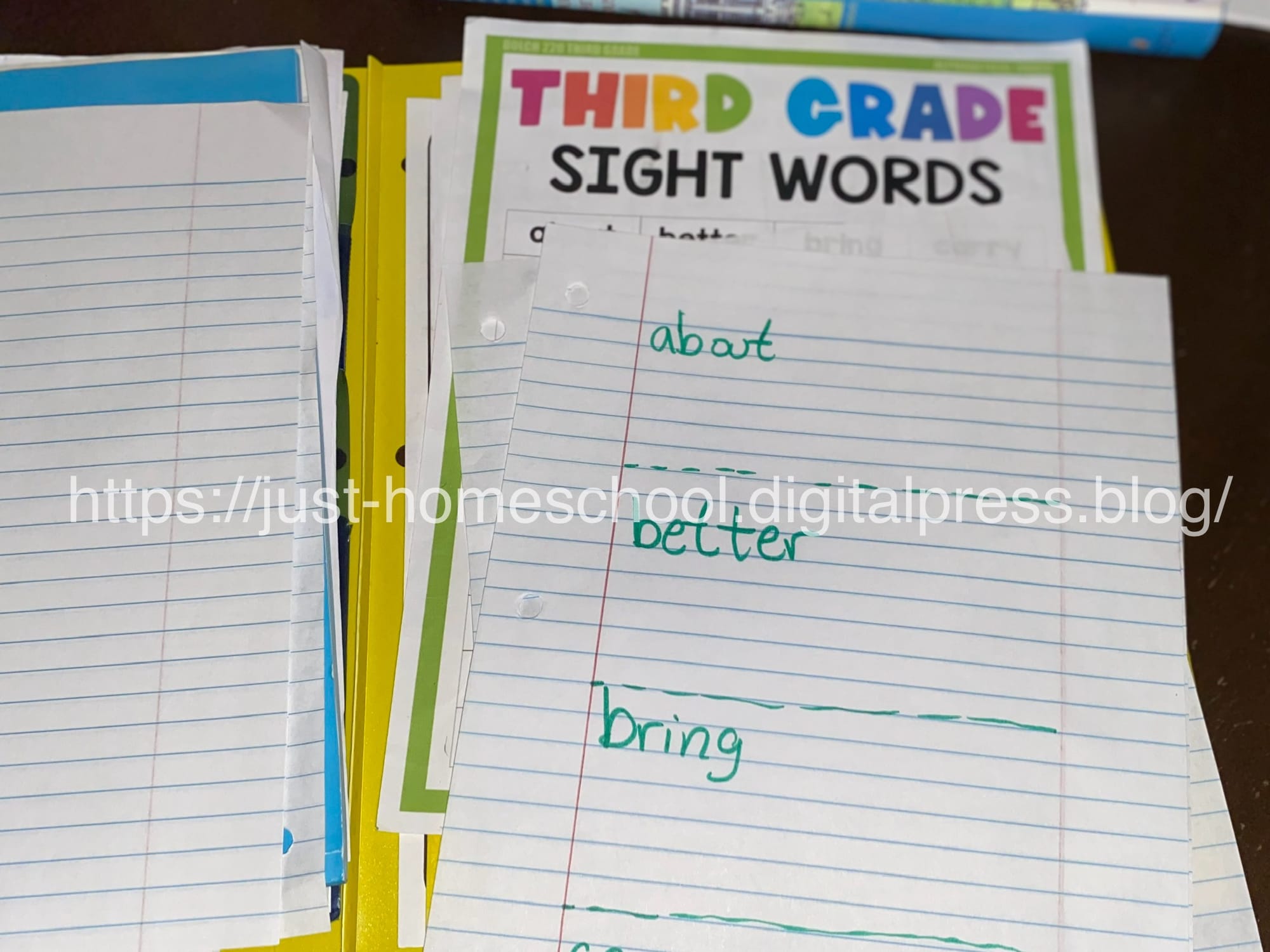 Homeschool Activities: DIY Sight Words Handwriting