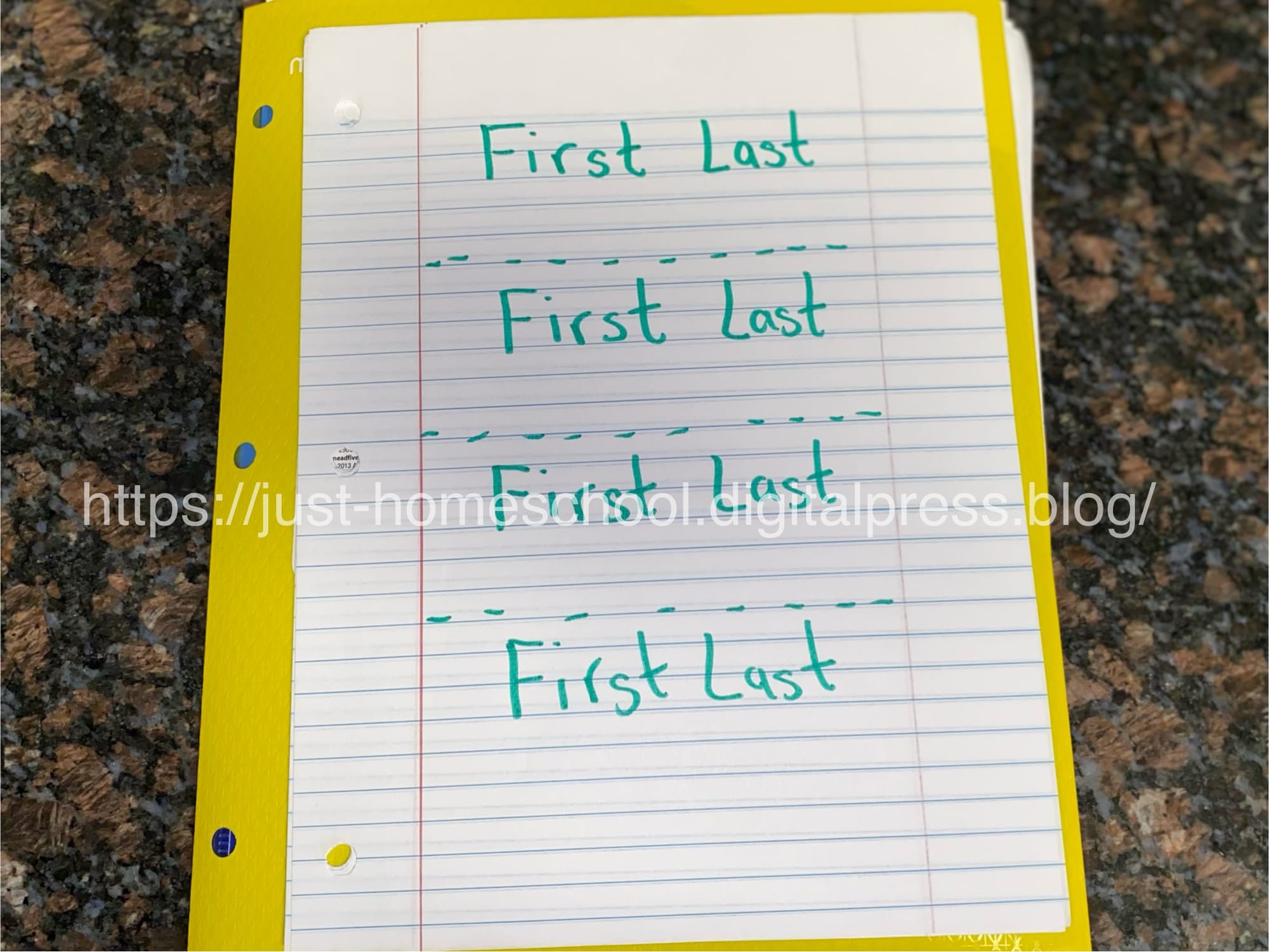 Homeschool Activities: DIY First & Last Name Handwriting