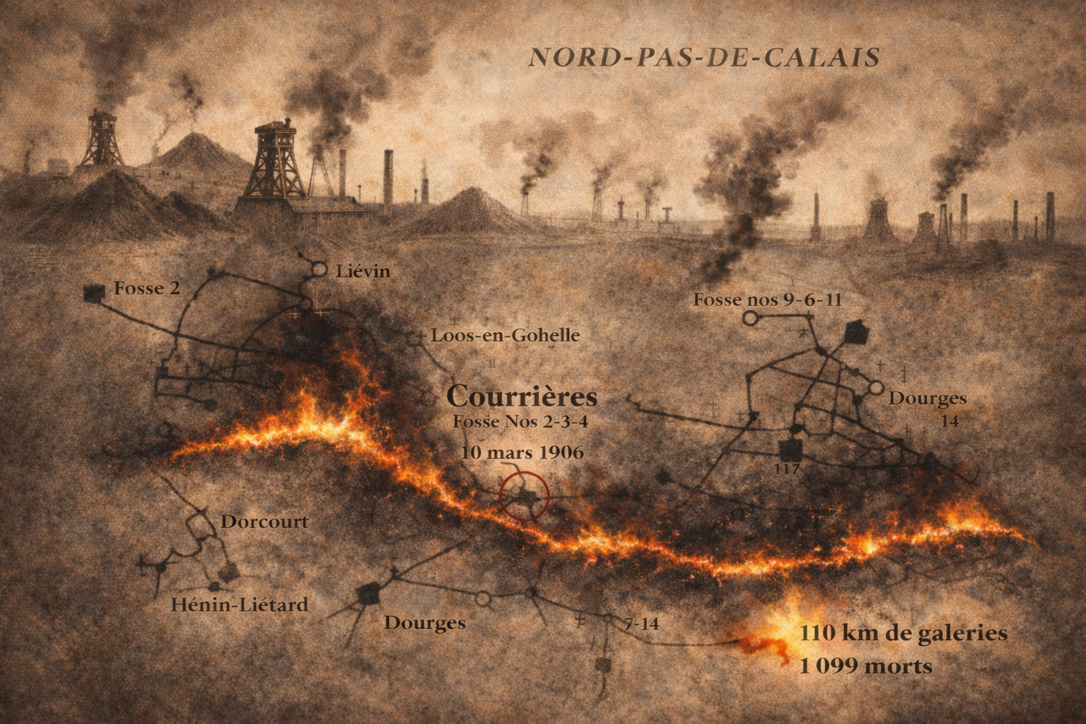 Courrières, 10 mars 1906.           La plus grande catastrophe industrielle de notre histoire