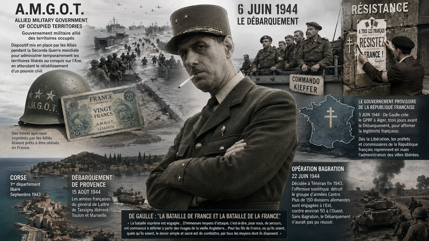 Le 6 juin 1944, l'AMGOT et la bataille oubliée pour la souveraineté française