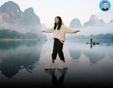 En Chine, des chaussures conçues pour marcher sur l’eau calme