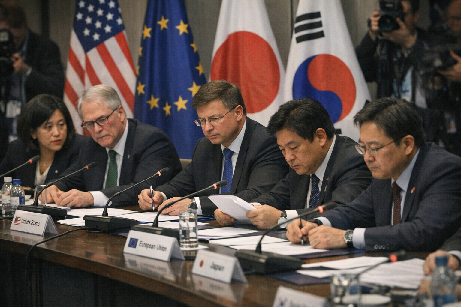 États-Unis, UE, Japon et Corée du Sud s'accordent sur les surcapacités industrielles